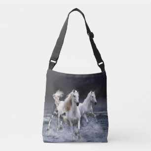 Horses running  throw pillow crossbody bag
