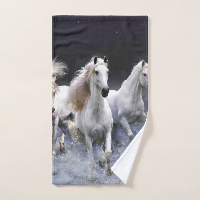 Horses running  throw pillow hand towel (Hand Towel)
