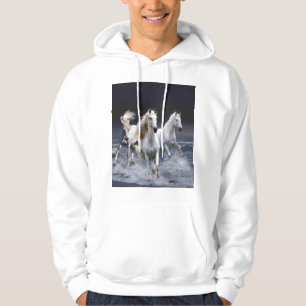 Horses running  throw pillow hoodie