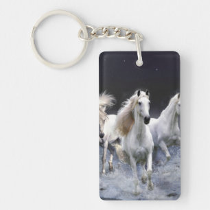 Horses running  throw pillow key ring