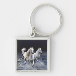 Horses running  throw pillow key ring