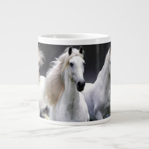 Horses running throw pillow large coffee mug