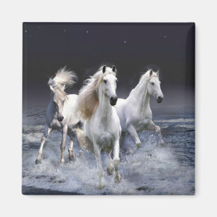 Horses running throw pillow magnet