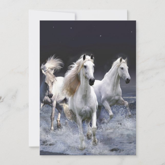 Horses running  throw pillow save the date (Front)