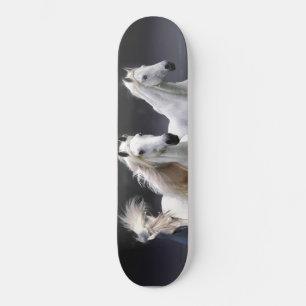 Horses running  throw pillow skateboard