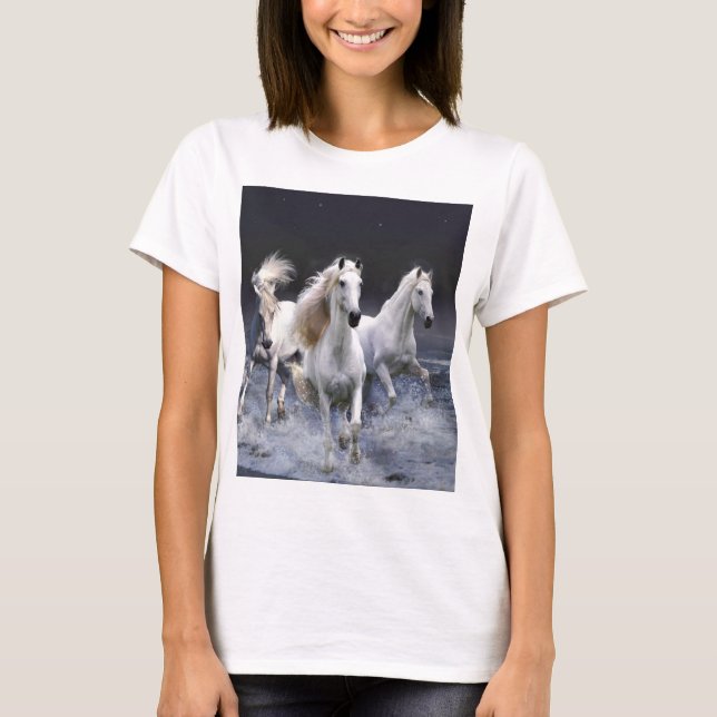 Horses running  throw pillow T-Shirt (Front)
