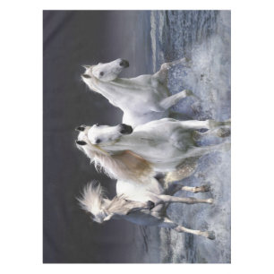 Horses running throw pillow tablecloth
