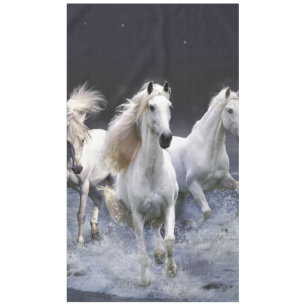 Horses running throw pillow tablecloth