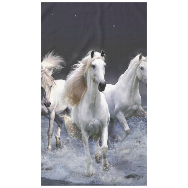 Horses running  throw pillow tablecloth (Front)