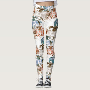 HORSES RUNNING WILD. MODERN CLASSIC HORSE ART LEGGINGS