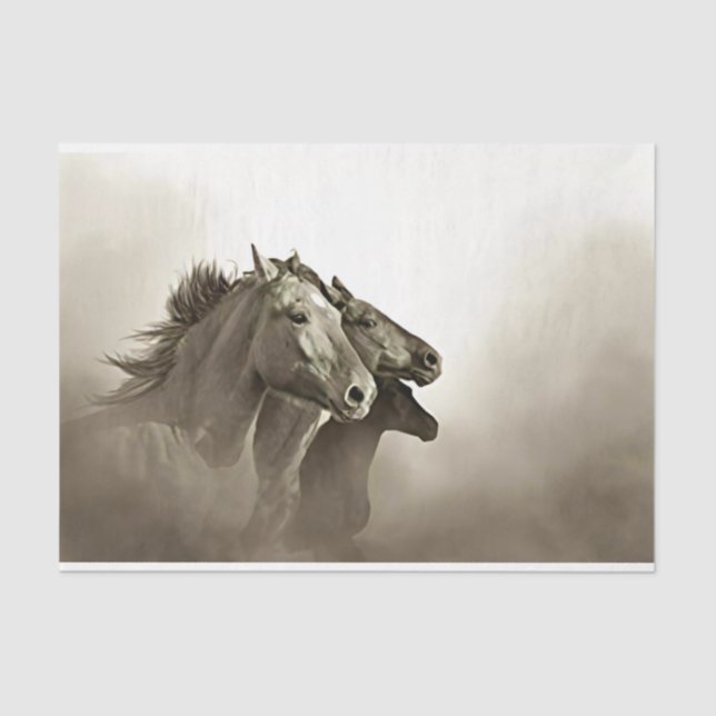 Horses Running with Stormy Background  Tissue Paper (Front)