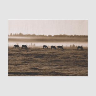 Horses Rustic Vintage Sepia Texture Decoupage Tissue Paper