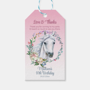 Horses saddle up birthday thank you gift tags