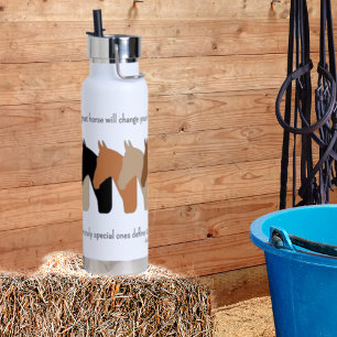 Horses Silhouettes with Horse Quote Water Bottle
