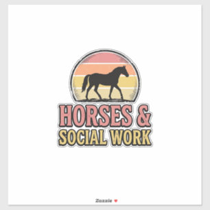 Horses & Social Work Retro Sunset Vector Design_1