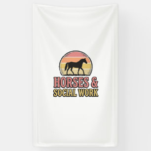 Horses & Social Work Retro Sunset Vector Design_1 Banner