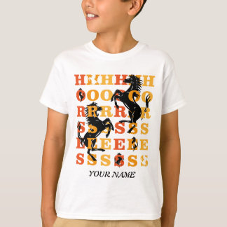 Horses Stallion Colourful Cute T-Shirt