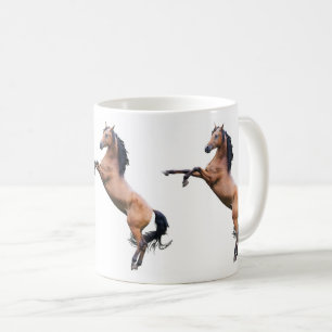 Horses standing on the hind legs coffee mug