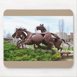Horses statue mouse mat