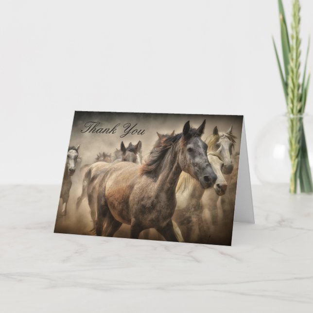 Horses Thank You Card (Front)