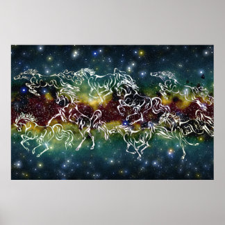 HORSES THROUGH THE MILKY WAY Poster