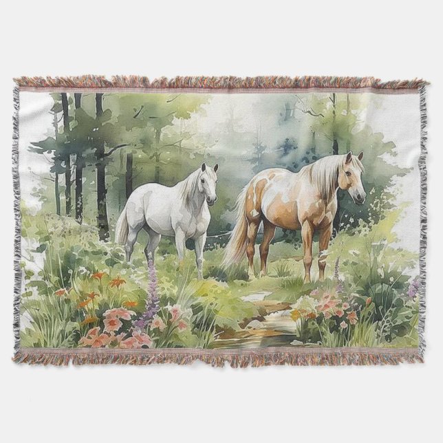 Horses    throw blanket (Front)