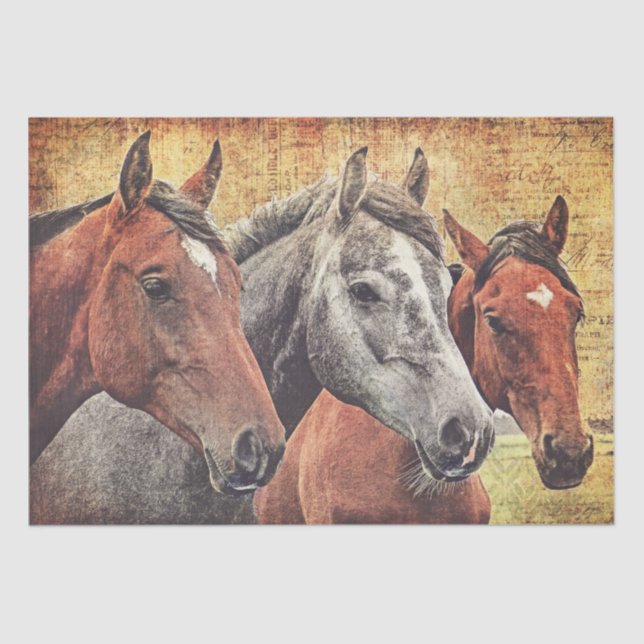 Horses Tissue paper for decoupage or collage (Front)