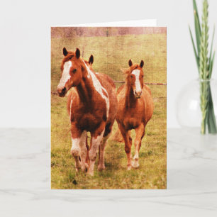 Horses Trotting Card