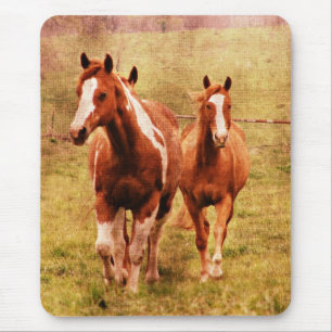 Horses Trotting Mouse Mat
