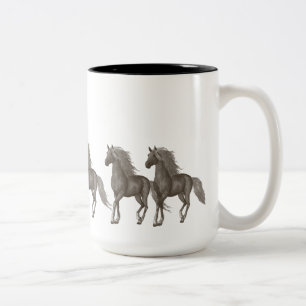 Horses Two-Tone Coffee Mug