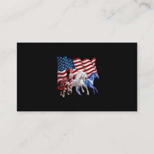 Horses Usa American Flag Horse Business Card