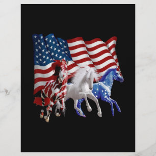 Horses Usa American Flag Horse Custom Letterhead
