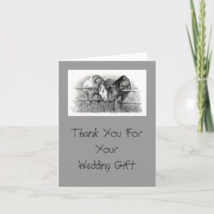 HORSES: WEDDING GIFT THANK YOU CARD