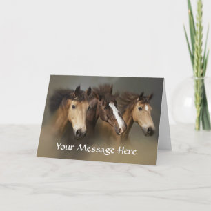 Horses Wild Trio Greeting Card