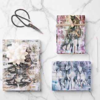horses wrapping paper sheet