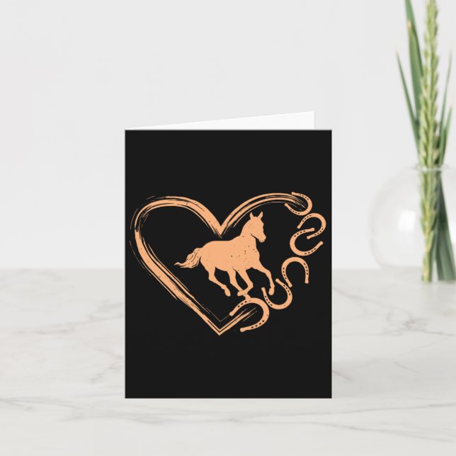 Horsescute Ss Cute Ss Heart Shaped Design - Horse  Card (Front)