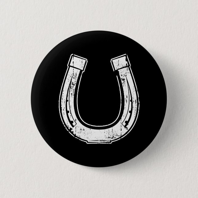 horseshoe 6 cm round badge (Front)
