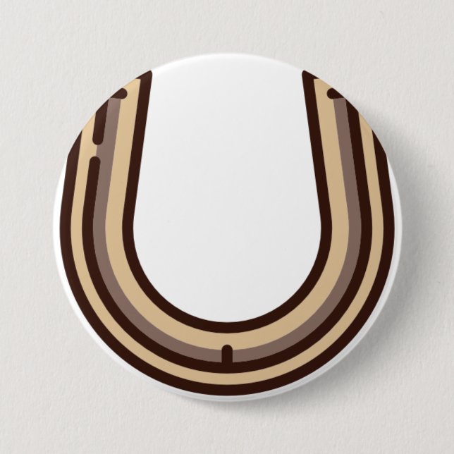 horseshoe 7.5 cm round badge (Front)