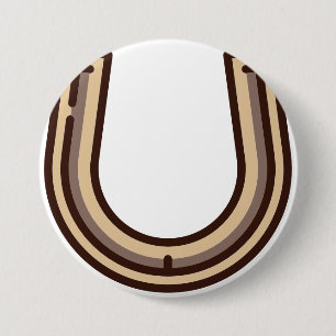 horseshoe 7.5 cm round badge