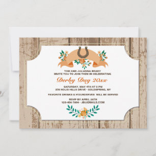 Horseshoe and Flower Banner Invitation