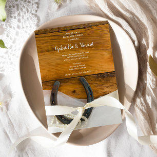 Horseshoe and Pearls Country Barn Rehearsal Dinner Invitation