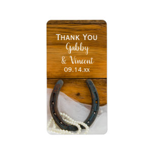 Horseshoe and Pearls Western Wedding Thank You Tag