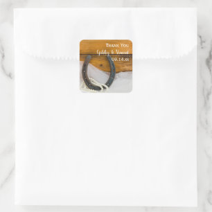 Horseshoe and Pearls Western Wedding Thank You Tag