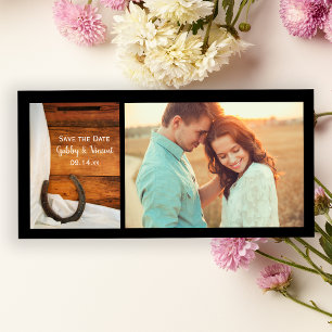 Horseshoe and Satin Country Wedding Save the Date