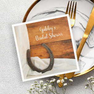 Horseshoe and Satin Country Western Bridal Shower Napkin