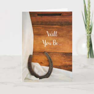 Horseshoe and Satin Will You Be My Bridesmaid Invitation