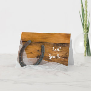 Horseshoe and Veil Will You Be My Bridesmaid Invitation