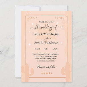 Horseshoe back western wedding invitations
