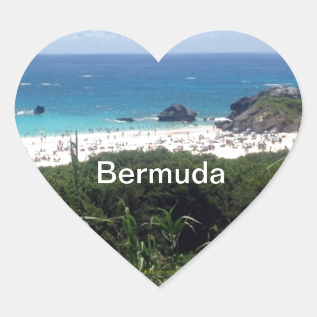 Horseshoe Bay Beach, Bermuda Heart Sticker (Front)