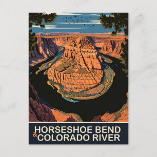 Horseshoe Bend and Colorado River, Travel Postcard